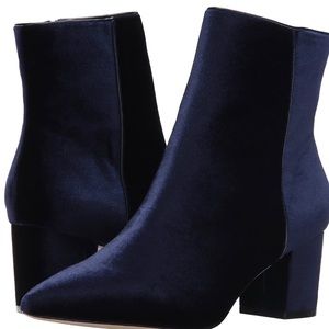 Steve Madden Ankle Booties Navy Blue Velvet, 8.5